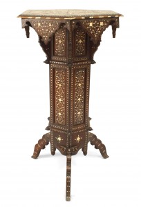 Moorish walnut and pedestal 1
