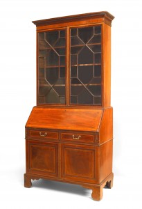 English sheraton mahogany secretary