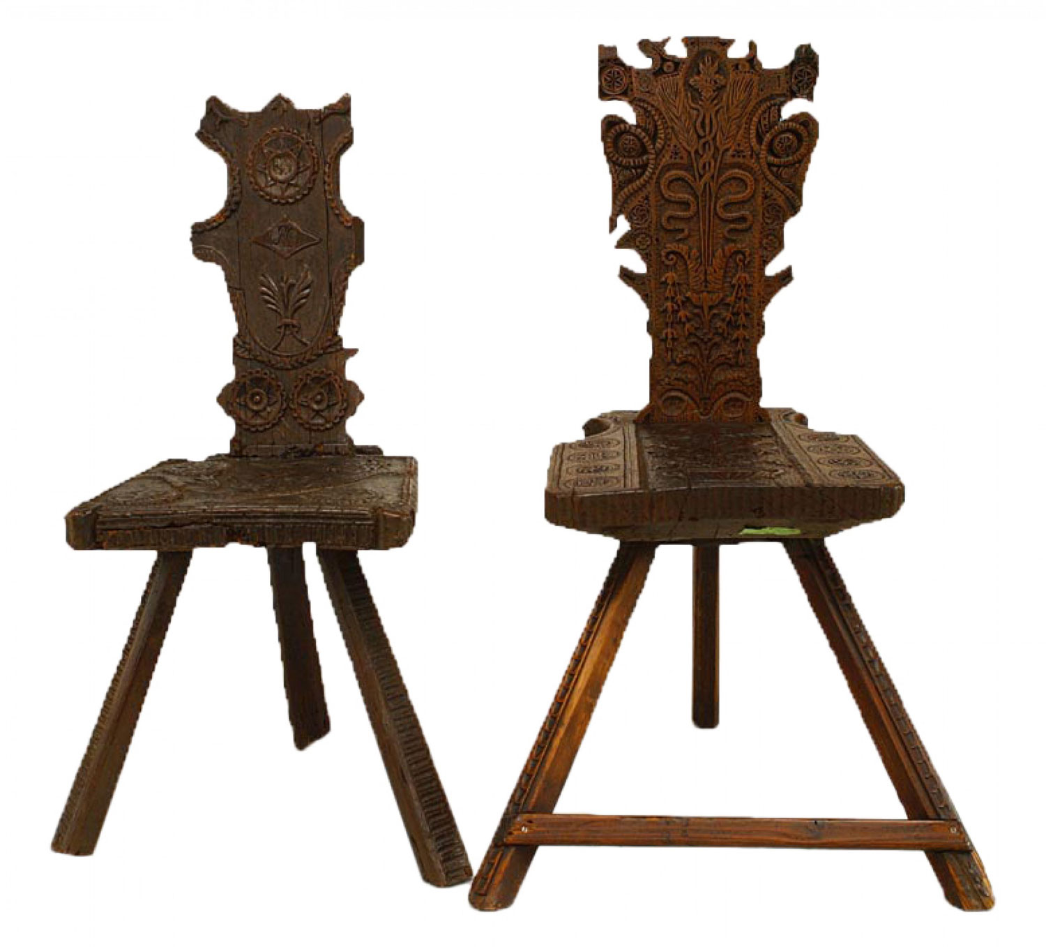 Italian renaissance sgabelli side chairs