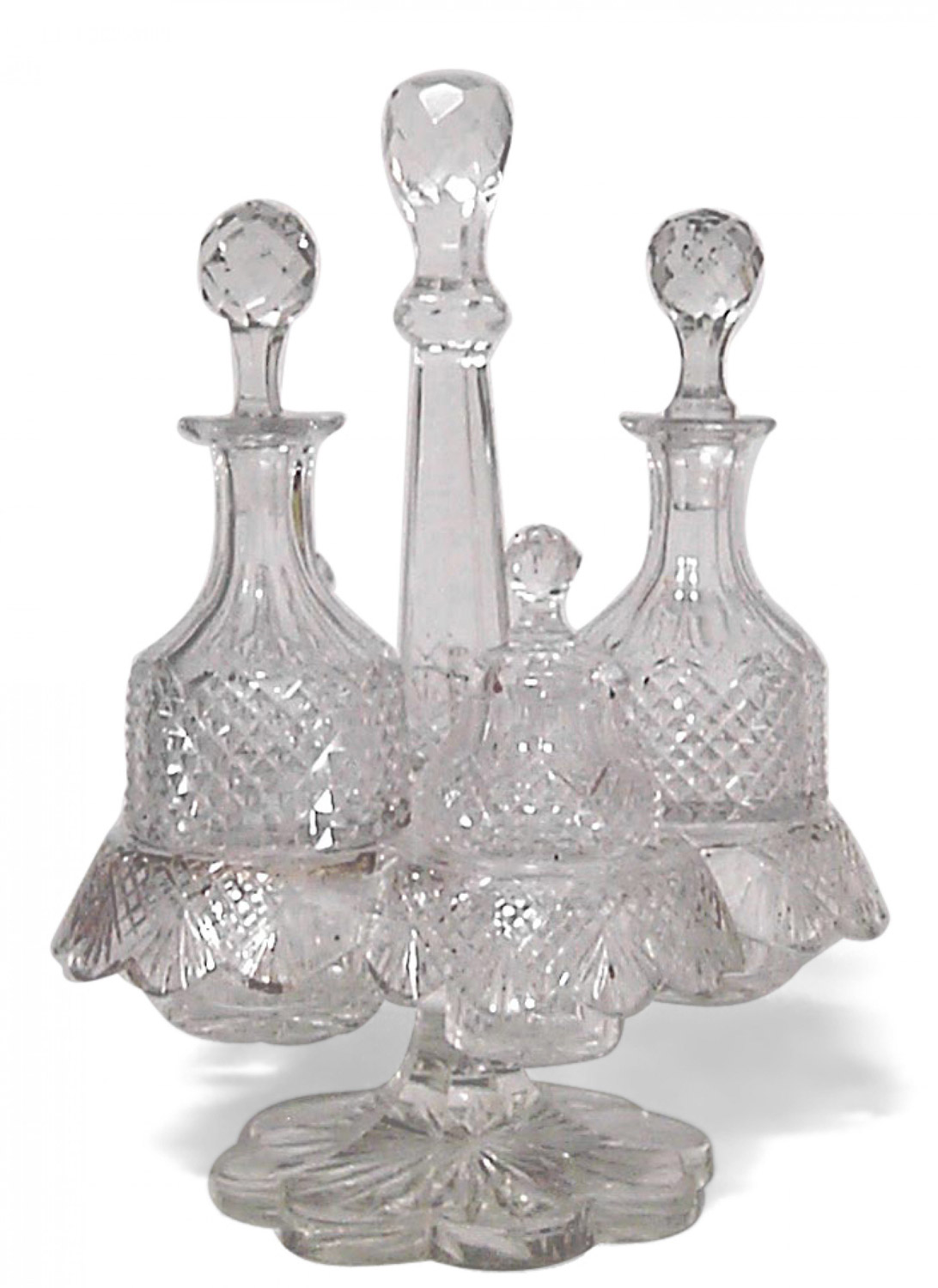 English victorian cut crystal cruet set 2