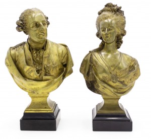 French bronze busts of louis xvi and marie antoinette 1