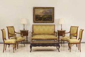 French empire mahogany living room set