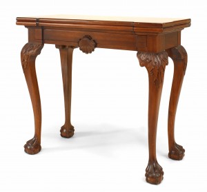 English chippendale mahogany flip top console table