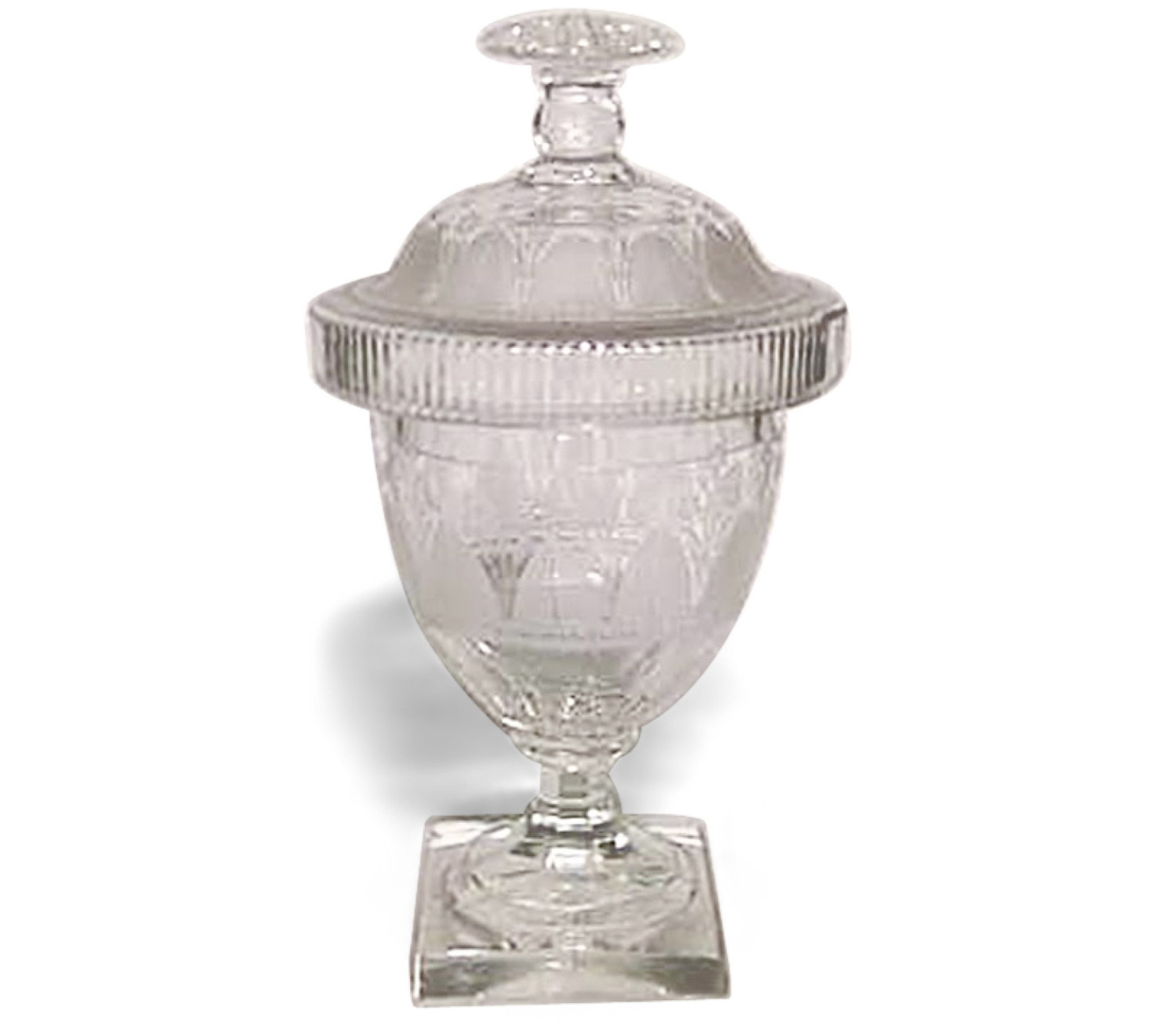 English adam style etched crystal urns 1