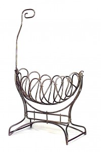 Austrian brass bentwood cradle