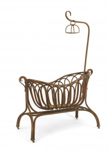 Austrian bentwood canopy cradle