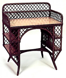 American mission wicker and oak desk
