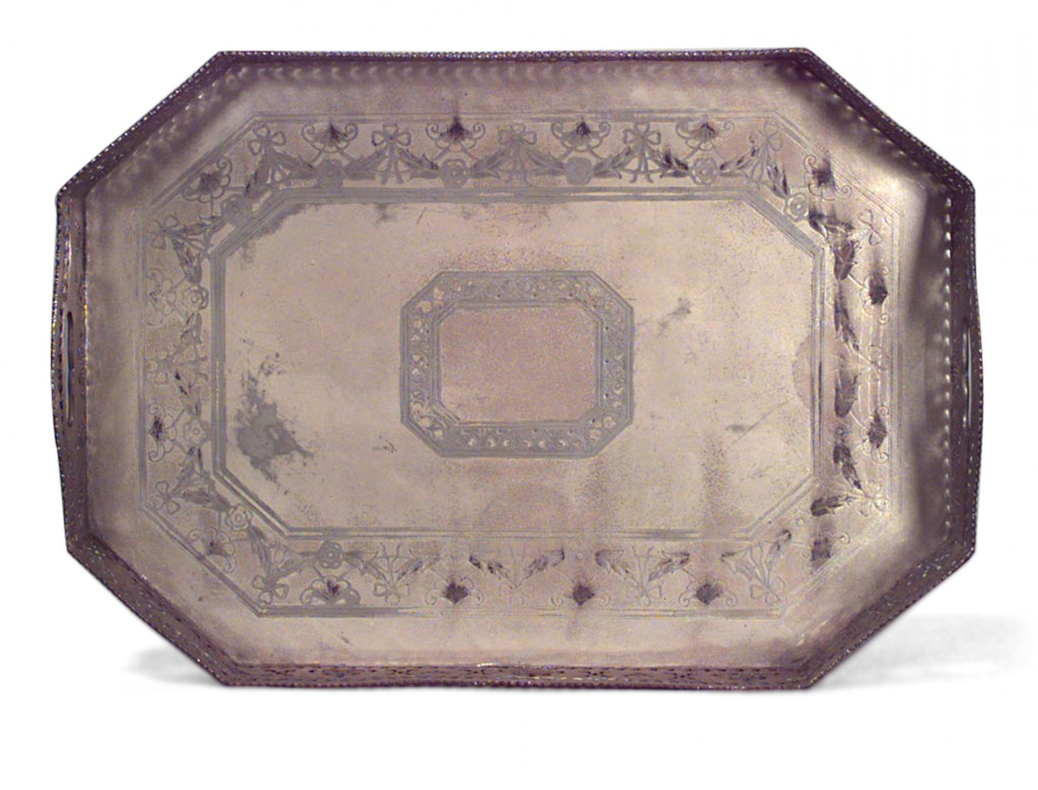 English georgian style silver plate serving tray