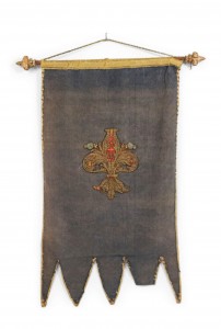 Italian renaissance blue velvet banner