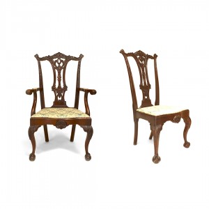 English chippendale mahogany carved chairs