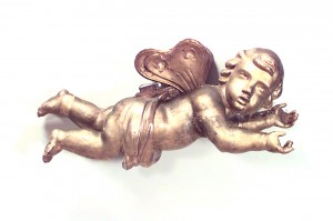 Giltwood hanging cupid figure 1