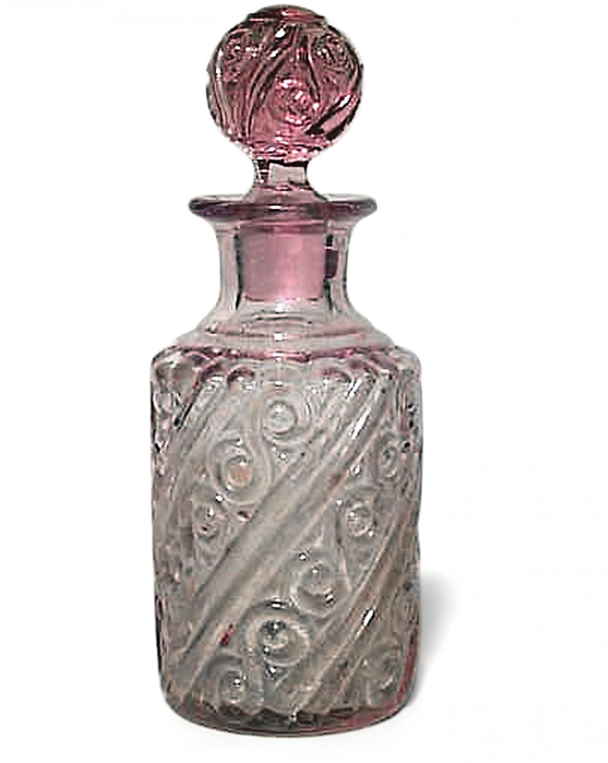French victorian cranberry crystal perfume bottle