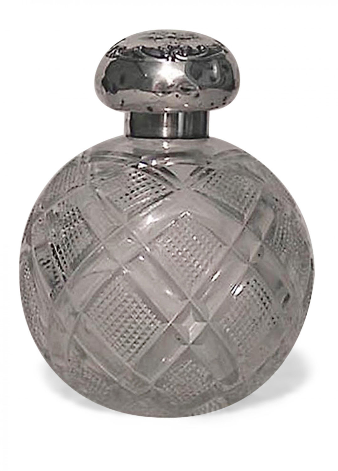 Pair of french victorian cut crystal perfume bottles 2