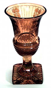 Scottish victorian amber glass urn