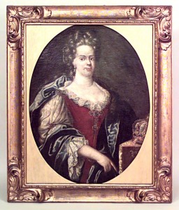 French louis xvi crowned lady portrait