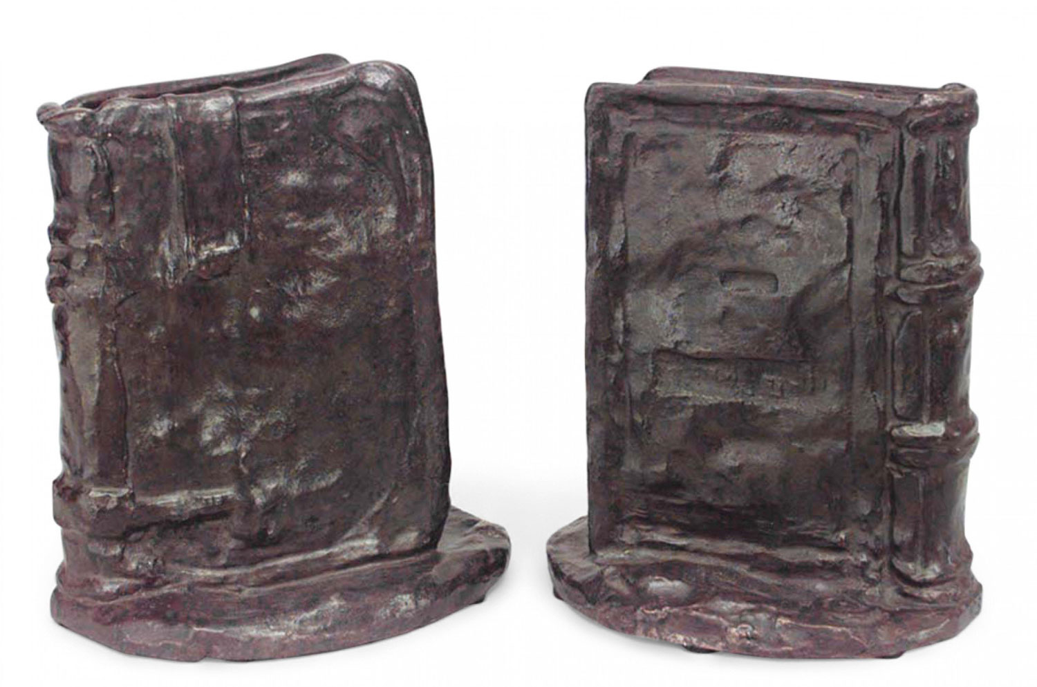 Pair of american victorian bronze book bookends