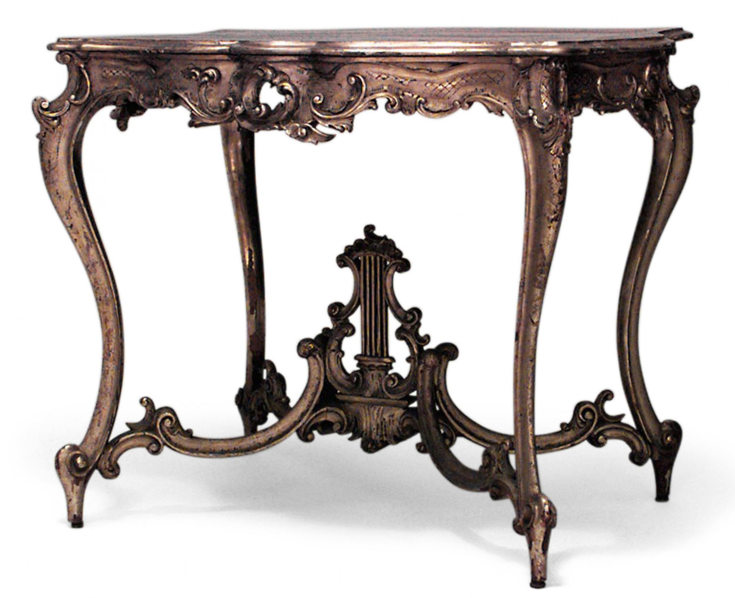 French louis xv gilt lyre center table