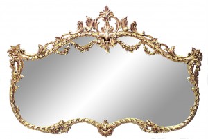 French louis xvi style gilt carved wall mirror