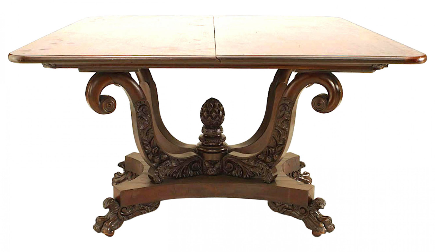 American empire mahogany flip top console table 1