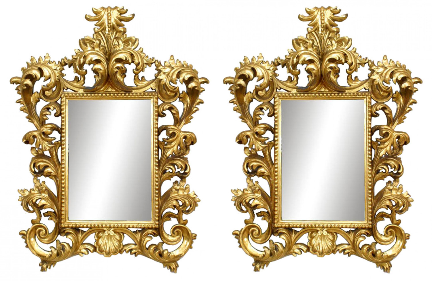 Italian rococo gilt wood wall mirrors 1