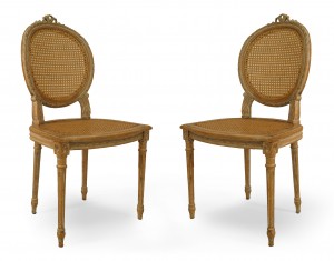 French louis xvi bleached side chairs