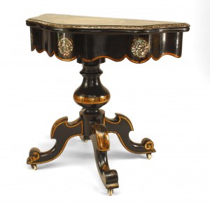 English victorian papier mache lacquered console table