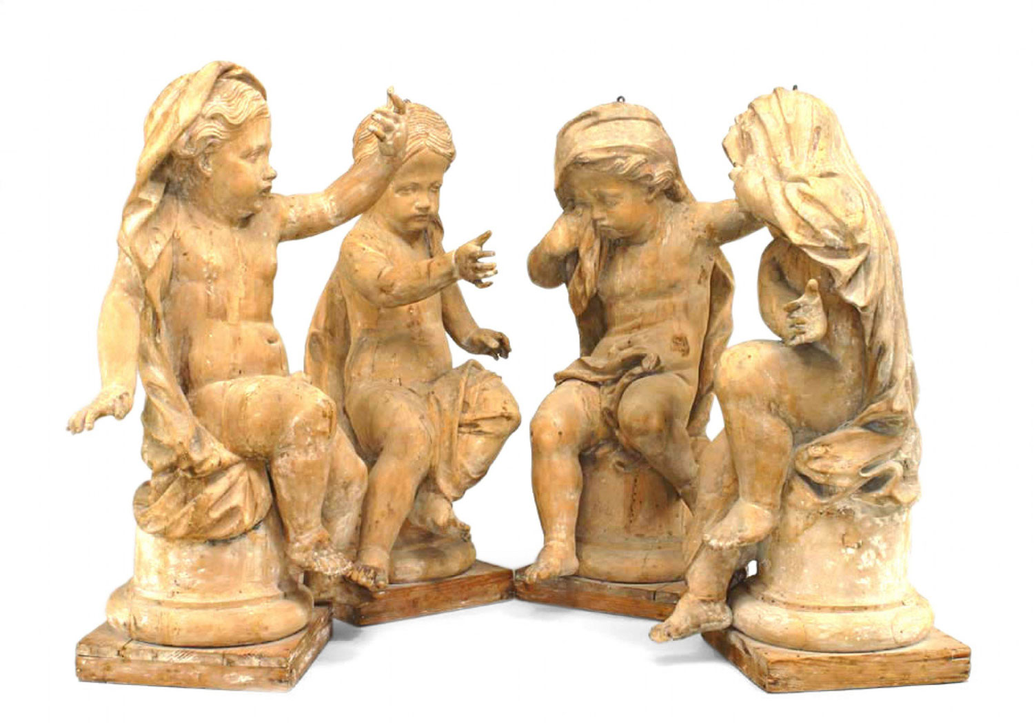 Louis xvi wooden seasonal putti