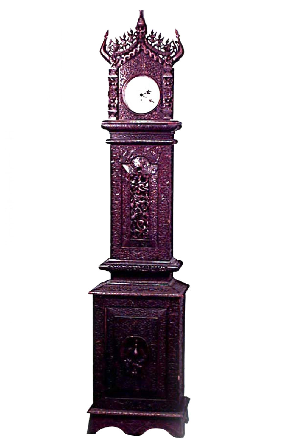 Burmese rosewood grandfather clock
