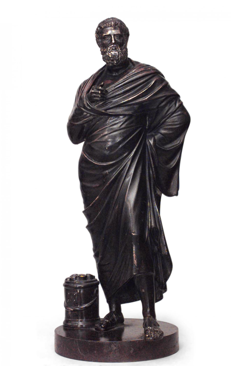 Neoclassic patinated bronze figure