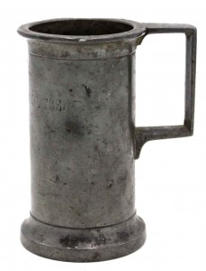 English renaissance style pewter tankard