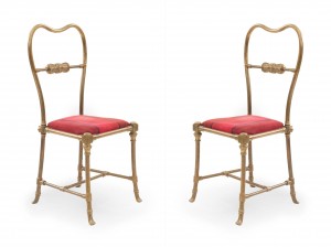 Outdoor french victorian brass side chairs