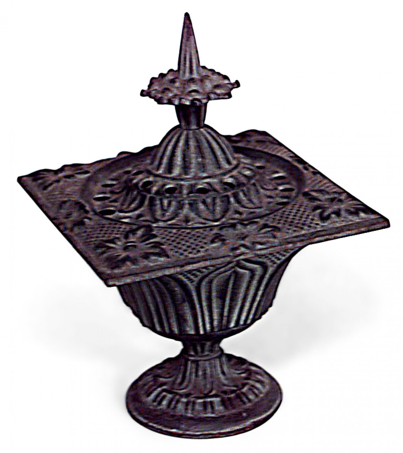 French victorian style iron urn with top