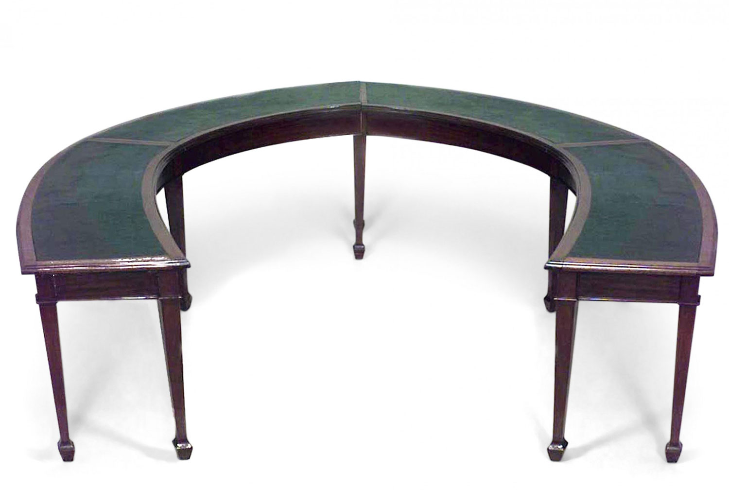 English sheraton mahogany horseshoe conference table