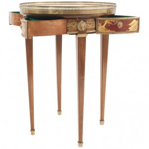 French louis xvi style mahogany and marble end table 1
