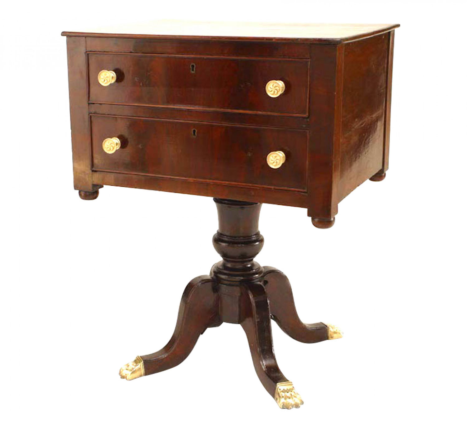 English sheraton mahogany end table
