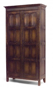 English renaissance stained oak armoire