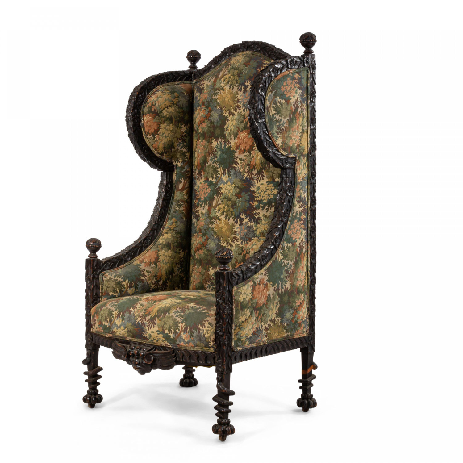 Italian renaissance floral wing chair