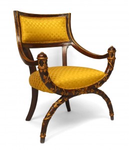 Italian neo classic lacquered arm chair