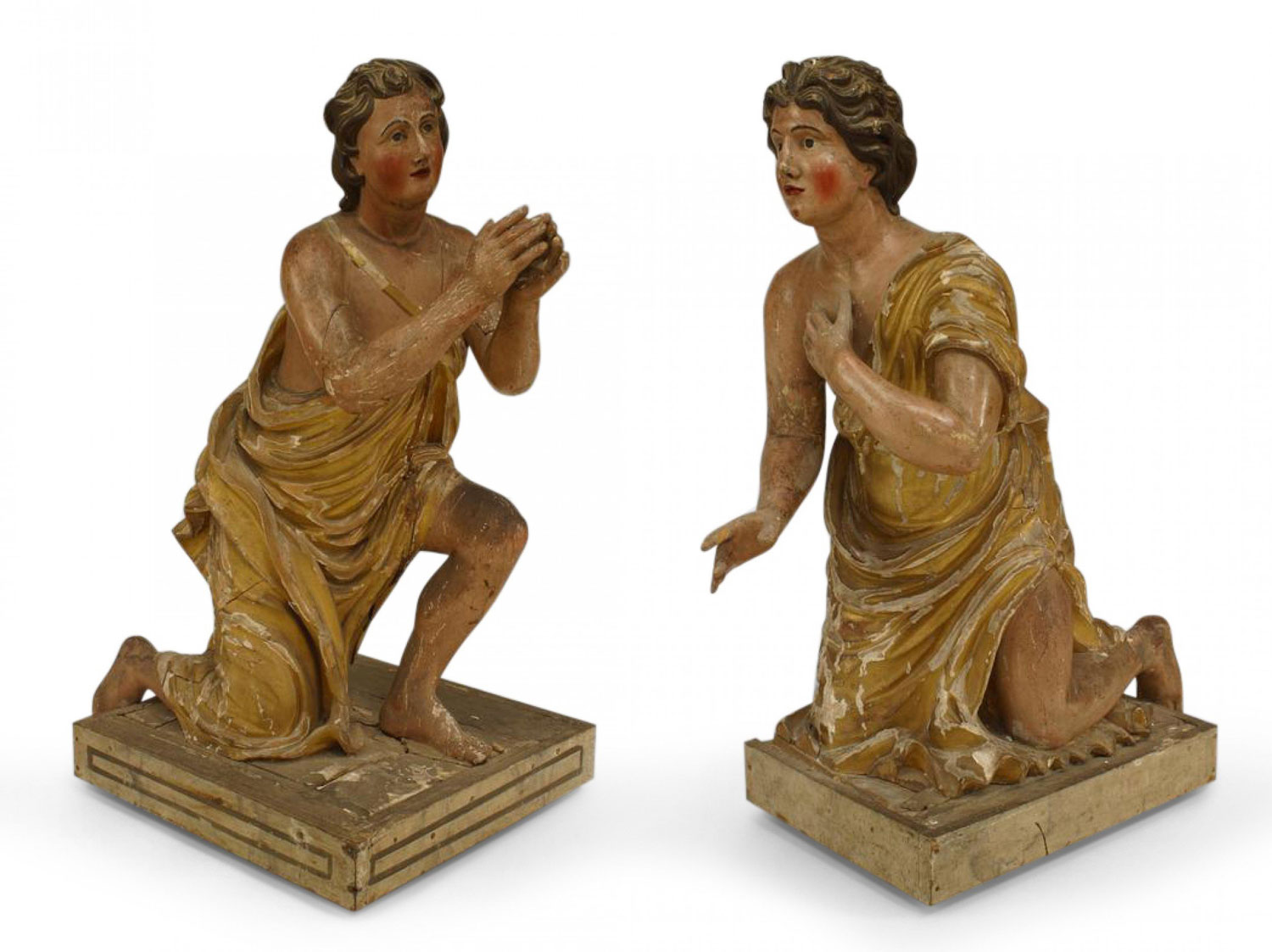Renaissance polychromed kneeling figures