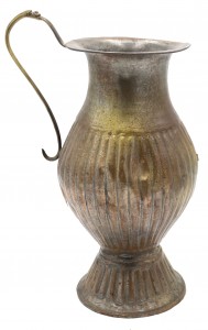 English renaissance silver and copper pitcher