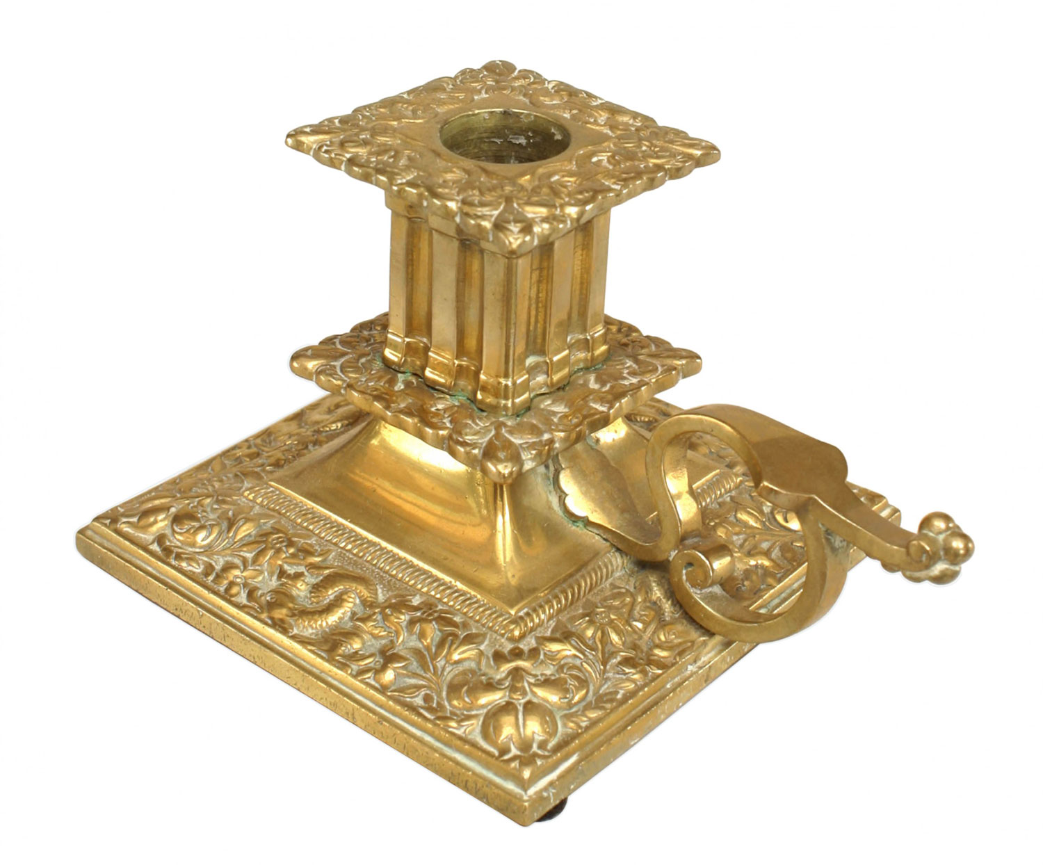 English chinese chippendale style brass candlestick