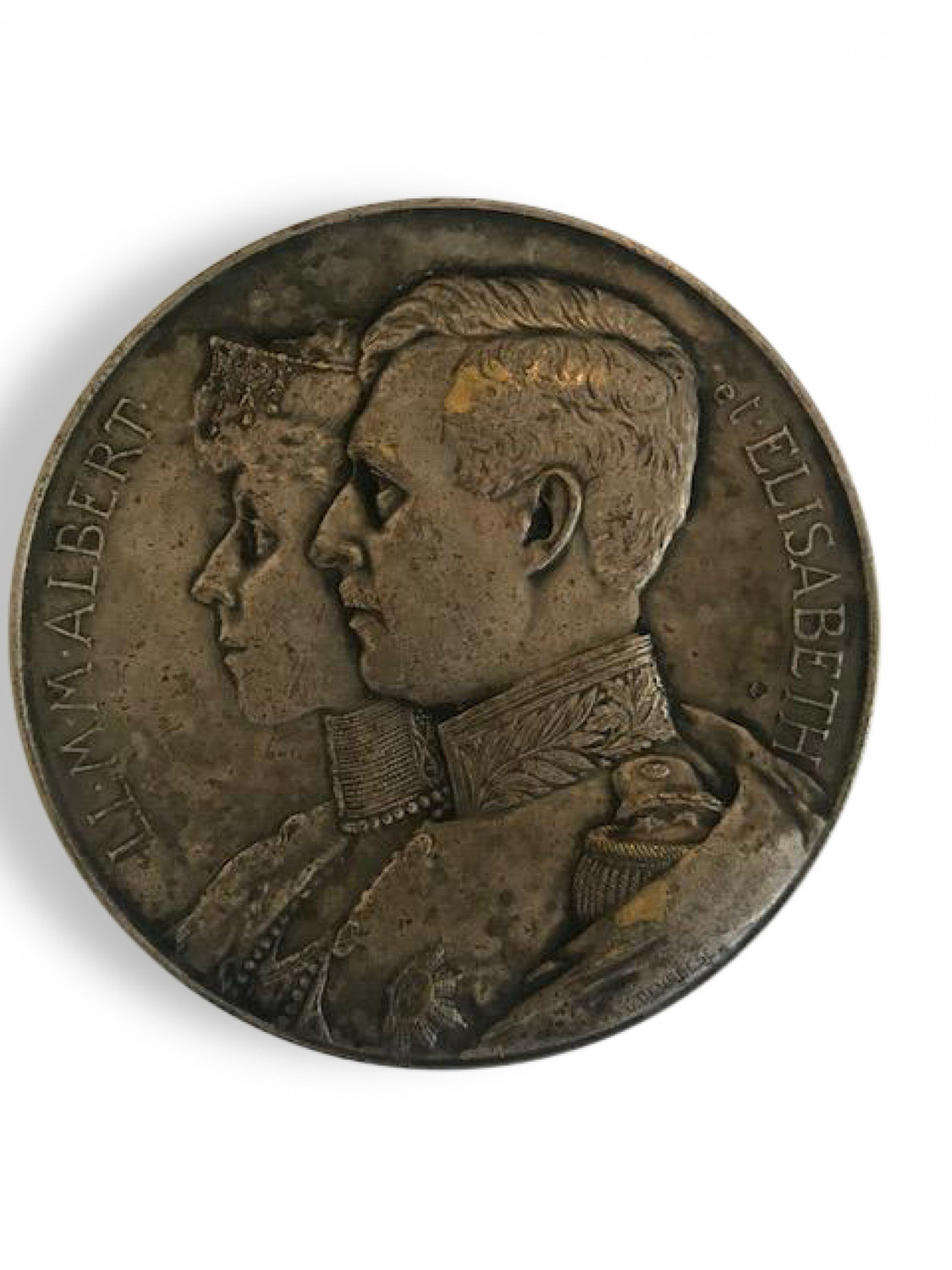 Continental belgian silver and brass commemorative coin