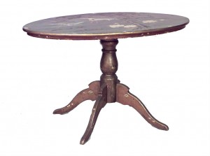 English victorian black lacquered center table