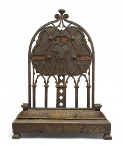 French victorian gothic style iron letter holder