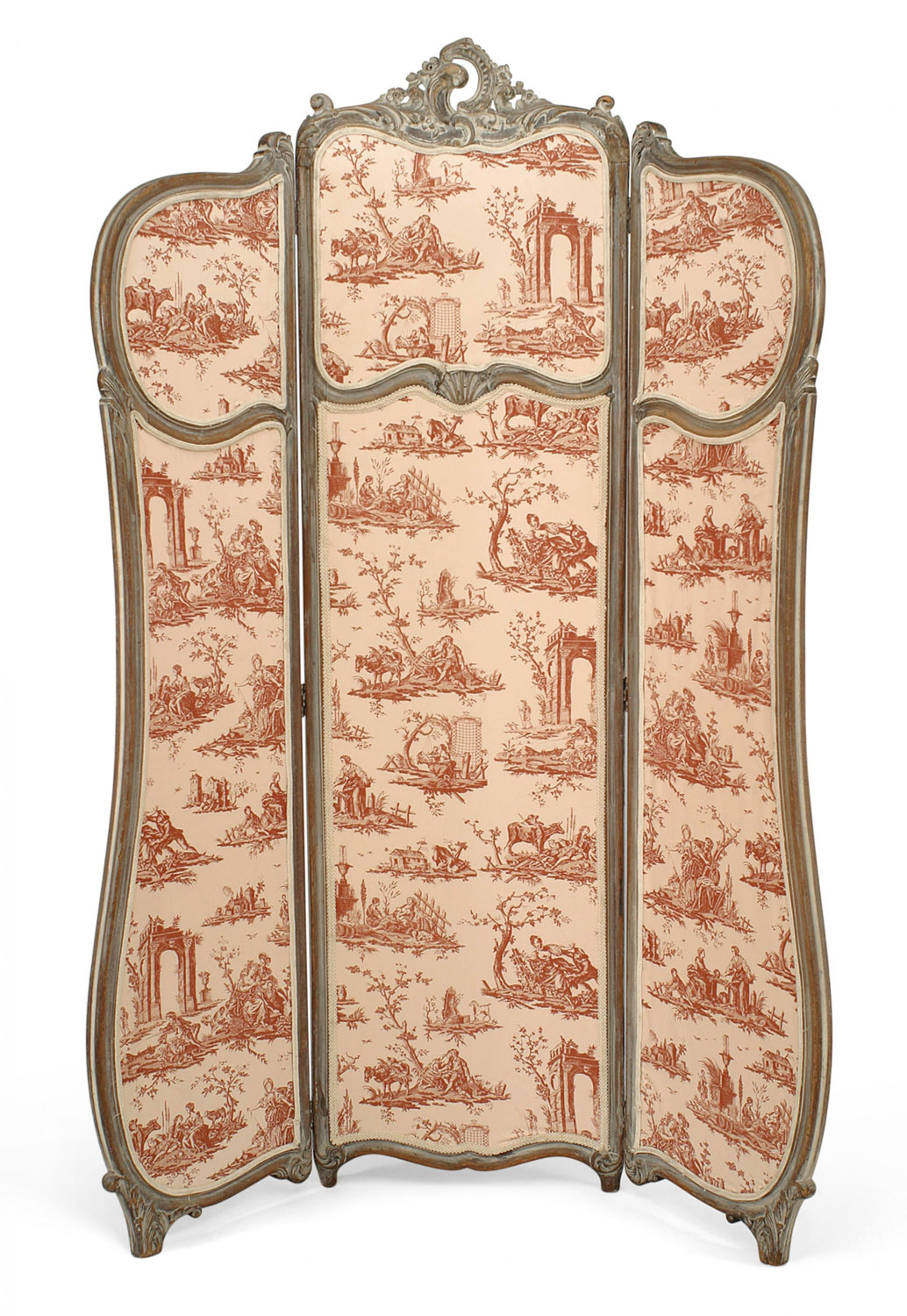 French louis xv bleached 3 fold screen 1