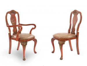 English queen anne chinoiserie dining chairs