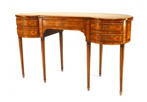 French louis xvi satinwood kidney desk