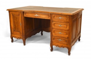 French louis xv provincial oak kneehole desk 1