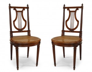 French louis xvi lyre side chair