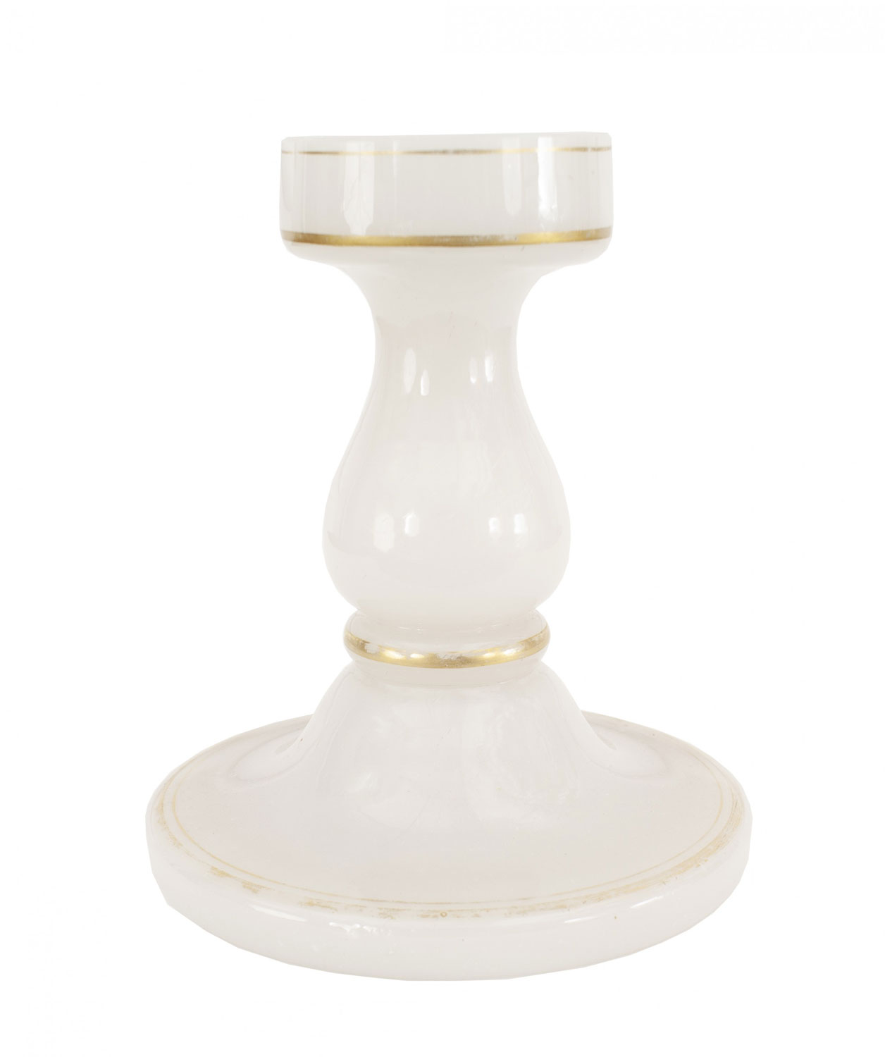 French victorian white opaline candle holder